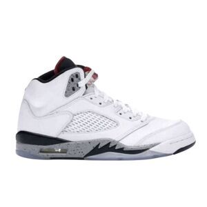 NIKE Air Jordan 5 Retro 'White Cement' Sneakers Size 8